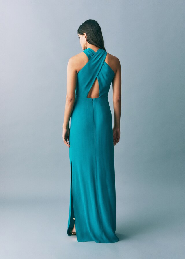 Mango Vestido largo cuello halter Rebajas baratas
