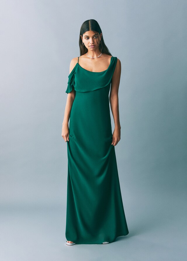 Mango Vestido gasa asimétrico volante Los más vendidos
