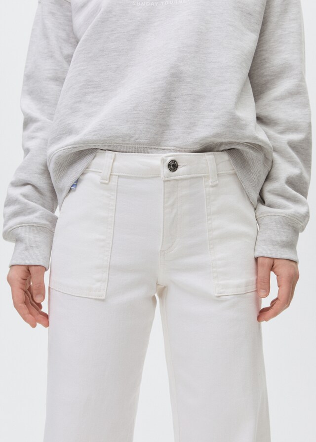 Mango Jeans wideleg bajo deshilachado Tienda