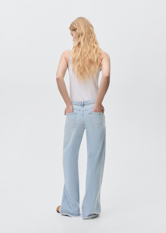 Mango Jeans wideleg bajo deshilachado Liquidación