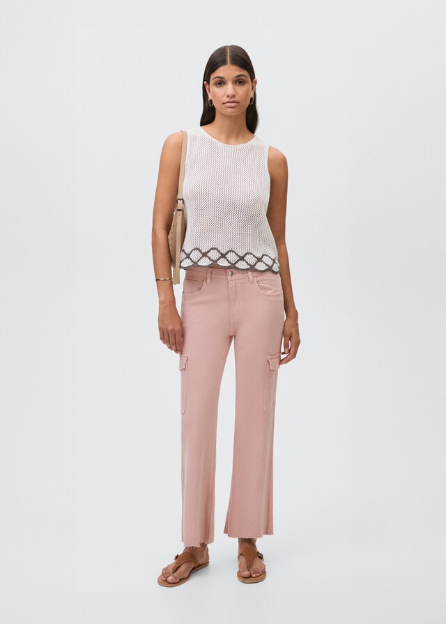 Mango Jeans crop flare cargo Rebajas top