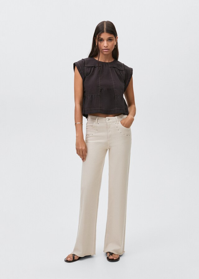 Mango Jeans straight tachuelas Oferta especial