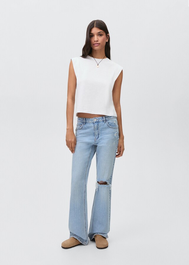 Mango Camiseta pliegues Envío gratis
