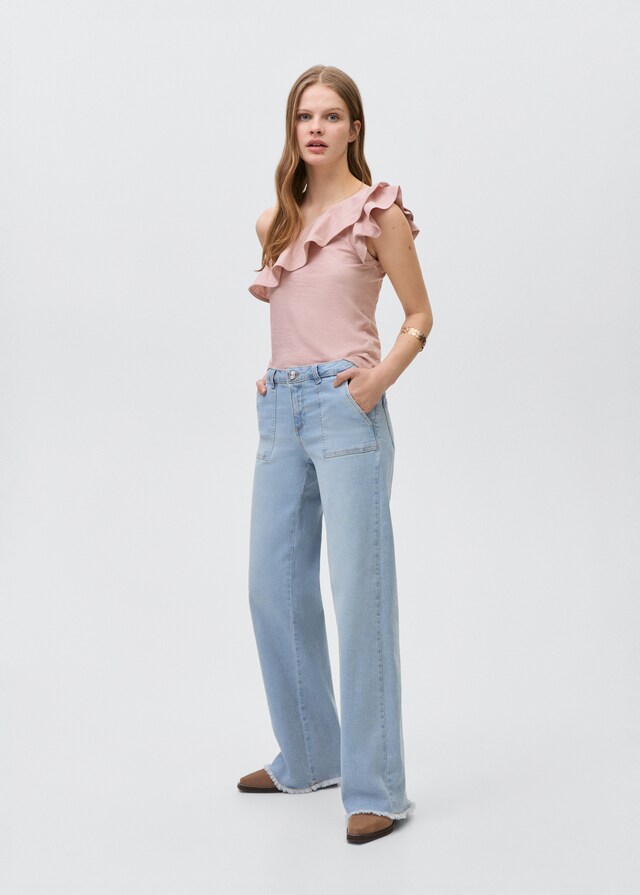 Mango Top asimétrico algodón COMPRAR AHORA