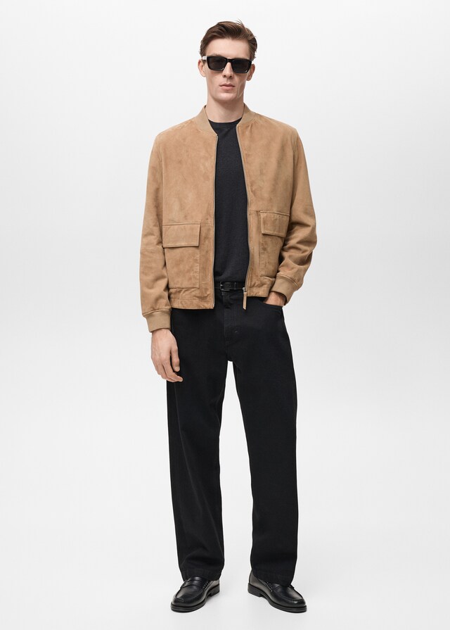 Mango Cazadora bomber piel ante Solo hoy
