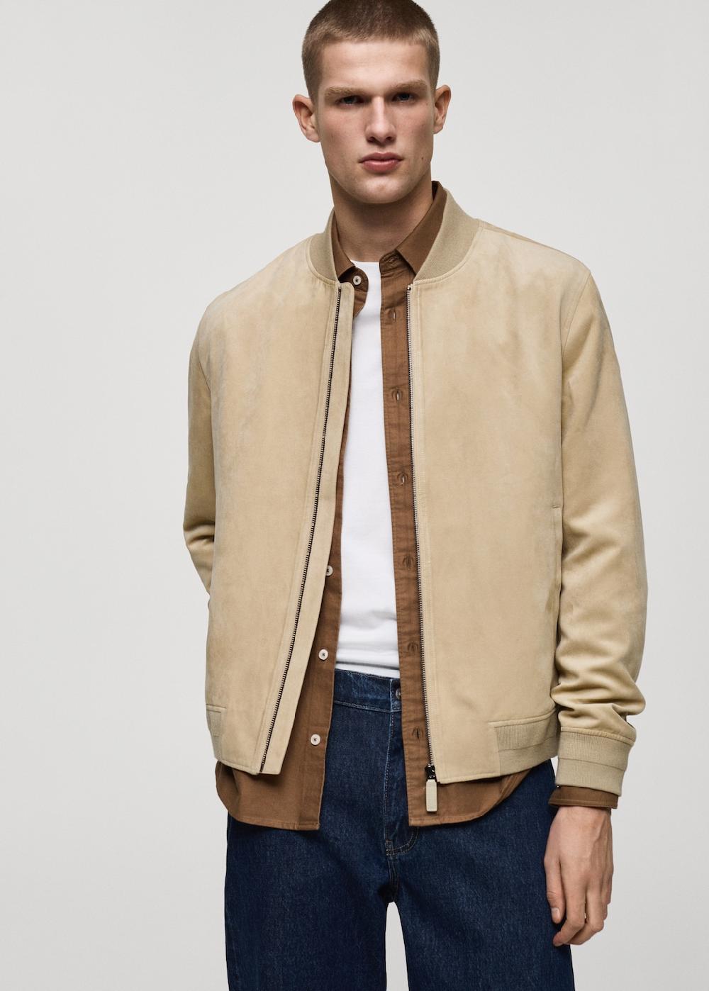 Mango Cazadora bomber efecto ante