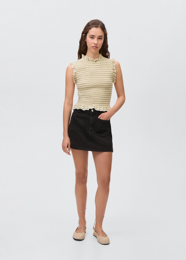 Mango Blusa estampada volantes Solo queda un día