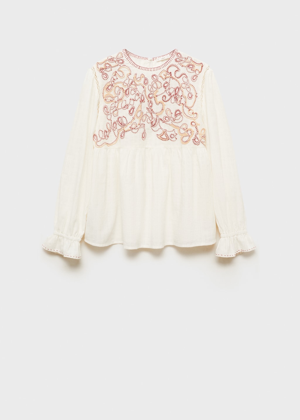 Mango Blusa algodón bordados Superdescuento