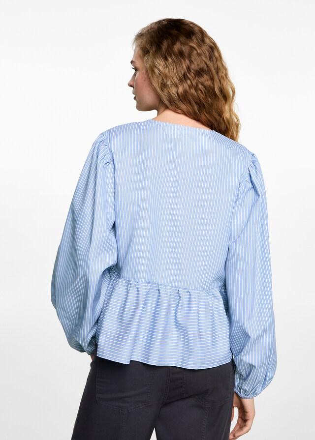 Mango Camisa rayas lazos Liquidación