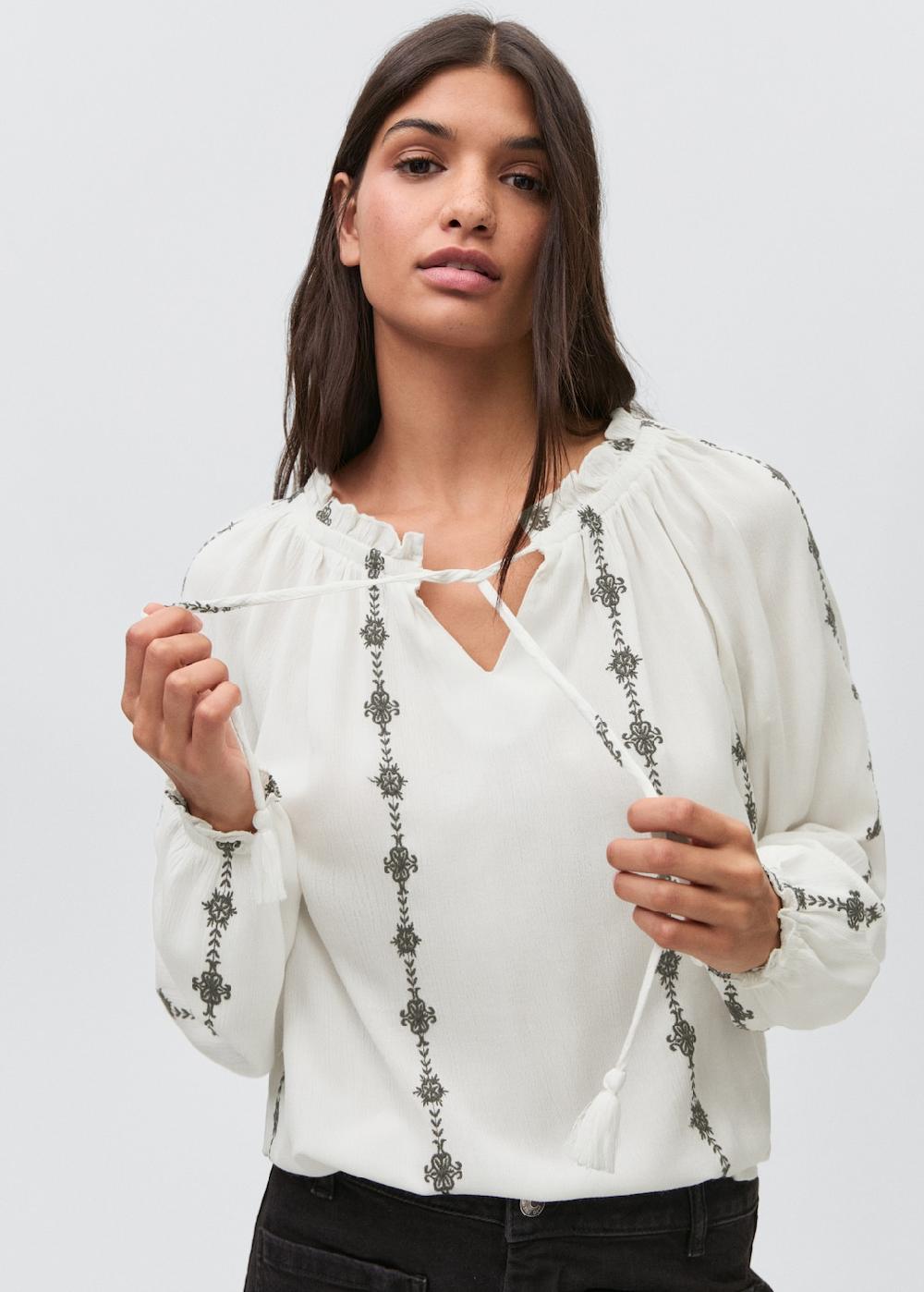 Mango Blusa oversize bordada