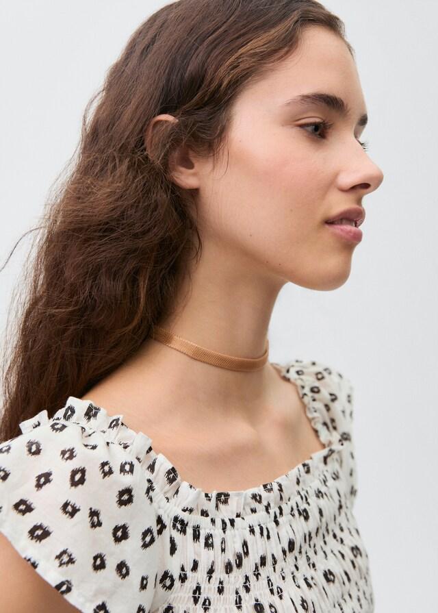 Mango Blusa estampada volantes Ahorra y exporta