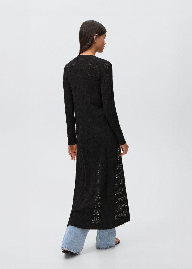 Mango Cárdigan largo punto calado Oferta exclusiva