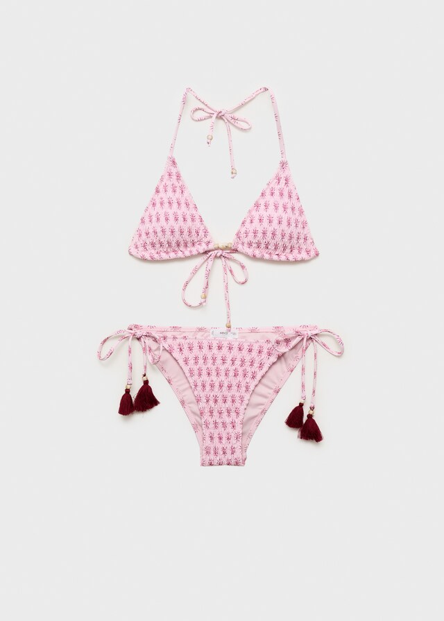 Mango Bikini estampado pompones Grandes ahorros
