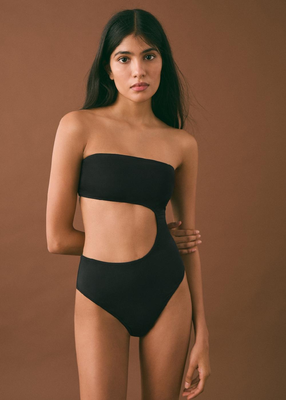Mango Bañador asimétrico abertura