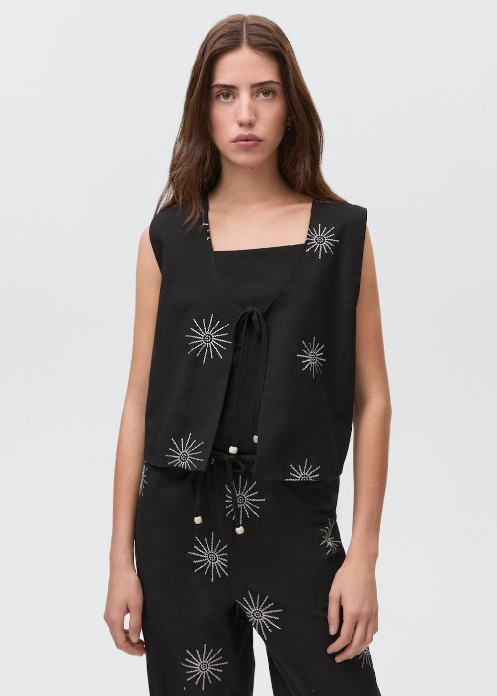 Mango Pantalón largo detalles bordados Outlet online