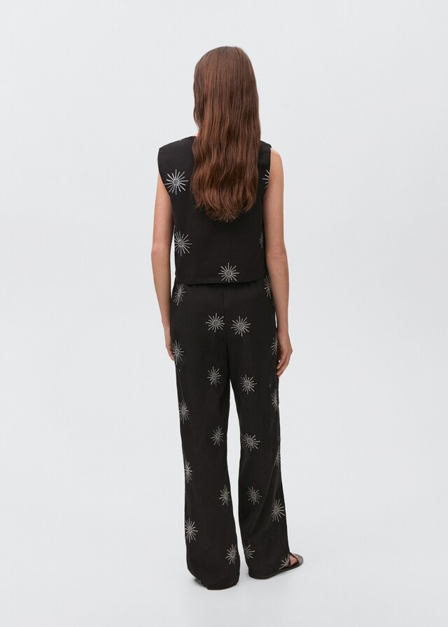 Mango Pantalón largo detalles bordados Outlet online