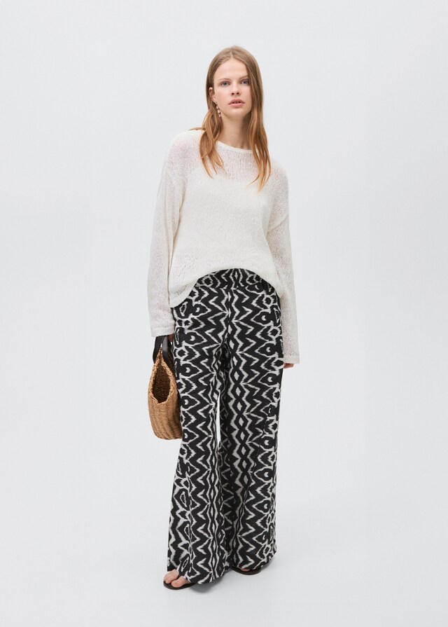 Mango Pantalón recto estampado Ofertas