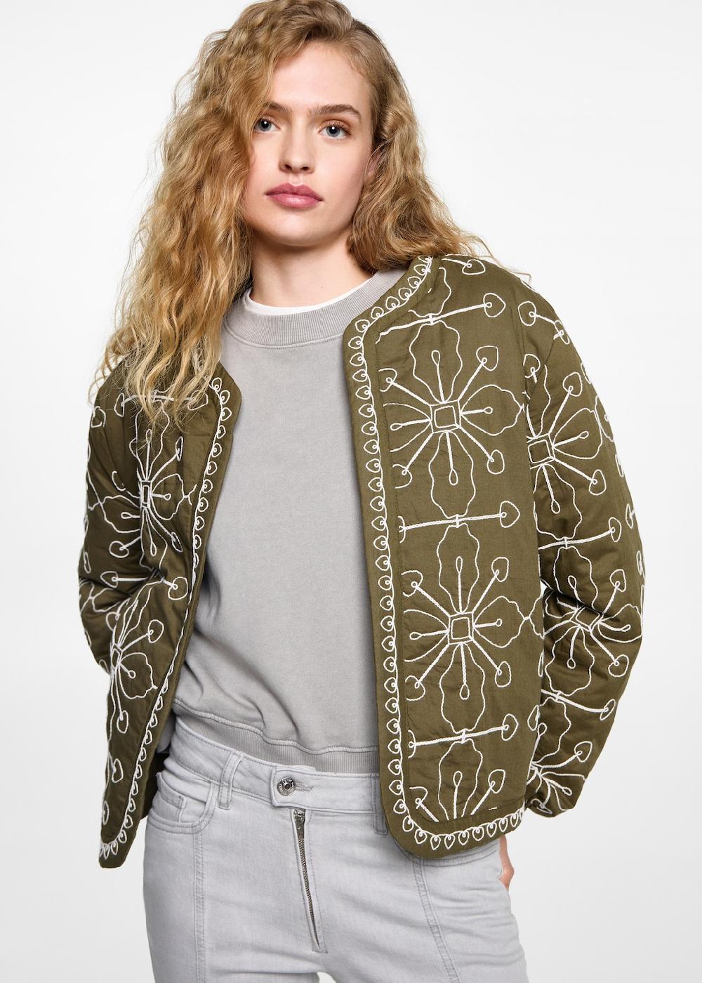Mango Cazadora algodón acolchada Ventas relámpago