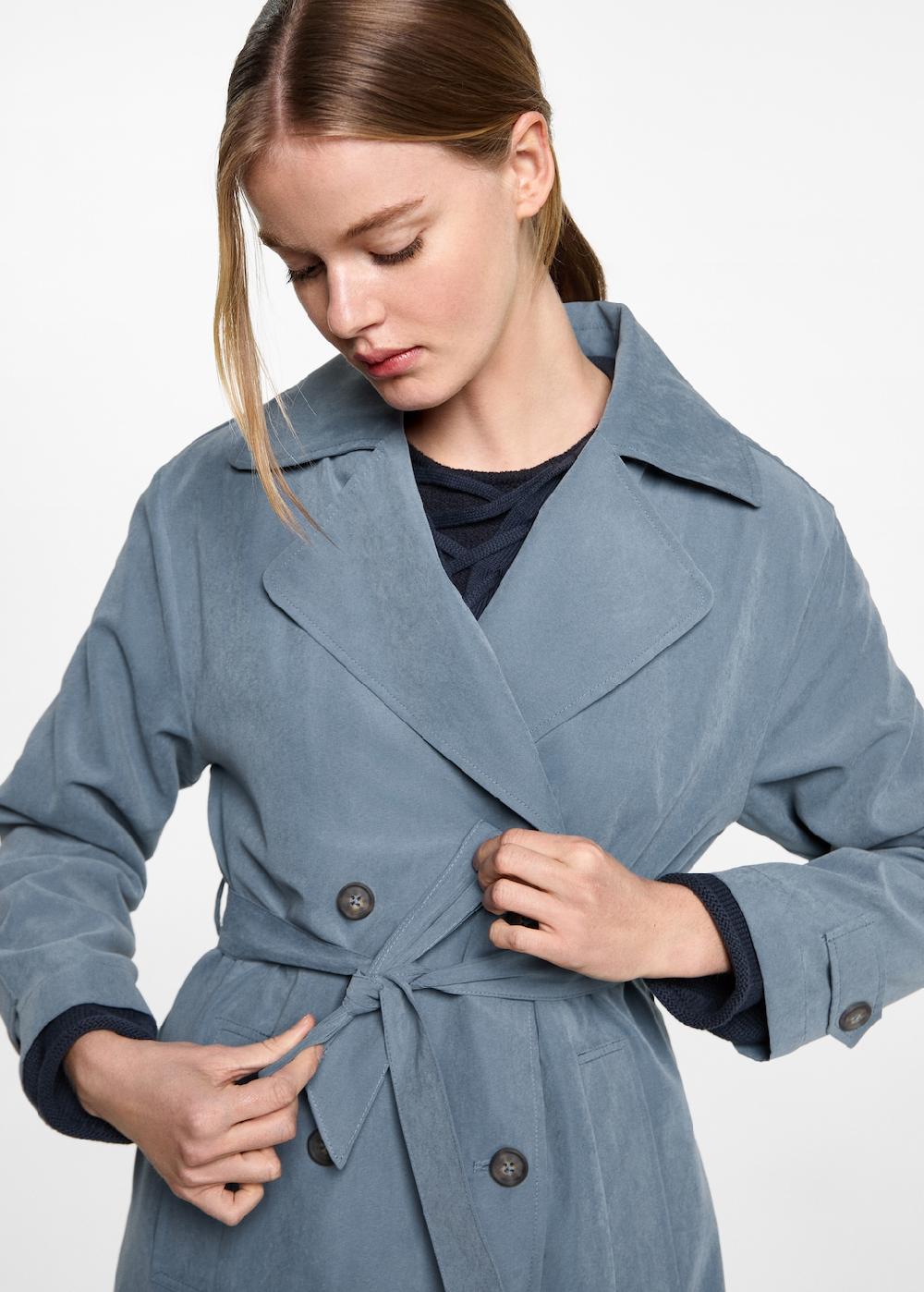 Mango Trench fluido cinturón Descuento