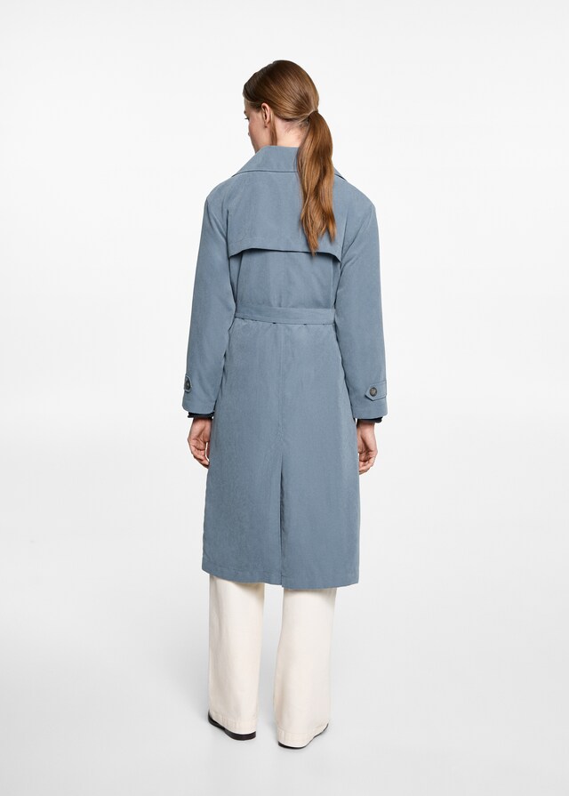 Mango Trench fluido cinturón Descuento