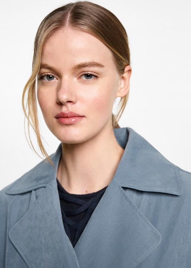 Mango Trench fluido cinturón Descuento