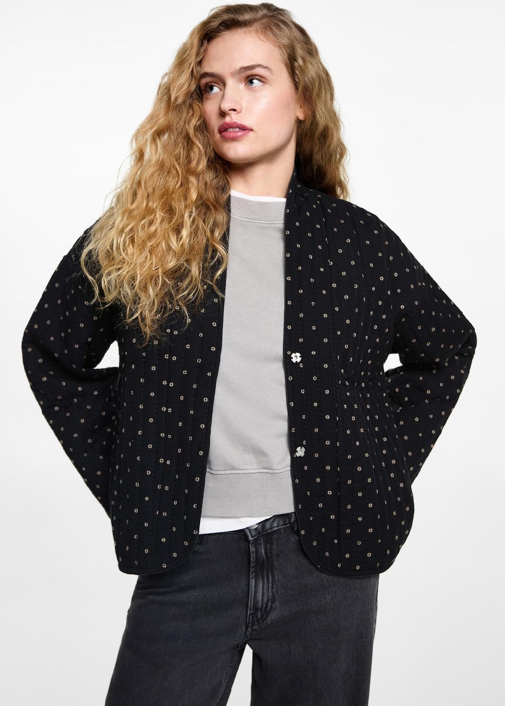 Mango Cazadora algodón acolchada