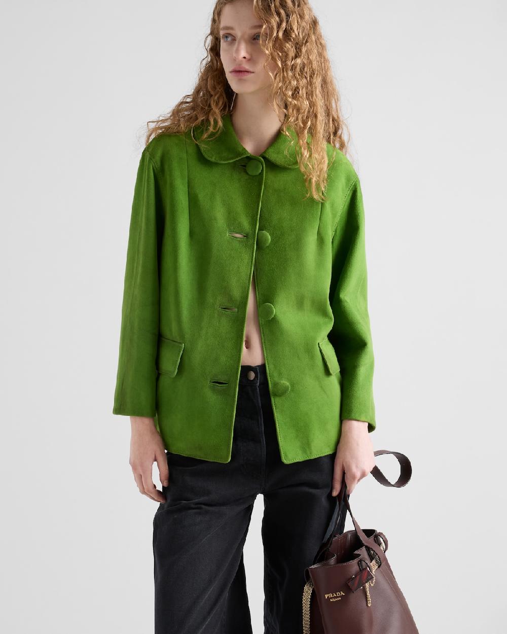 Prada Chaqueta de ante Promoción por tiempo limitado
