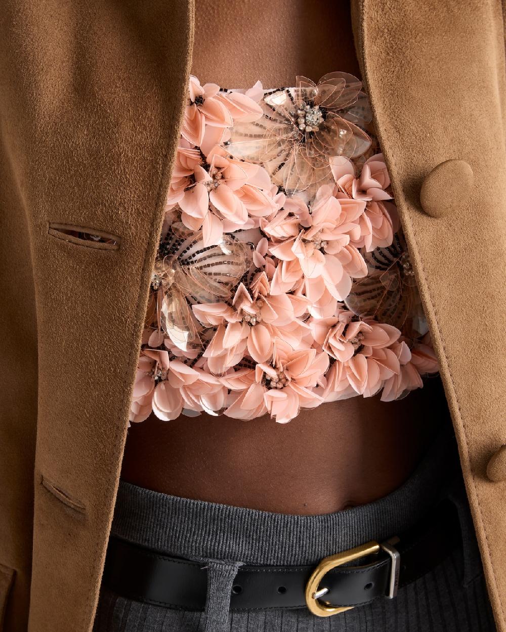 Prada Top de organza bordada Solo queda un día