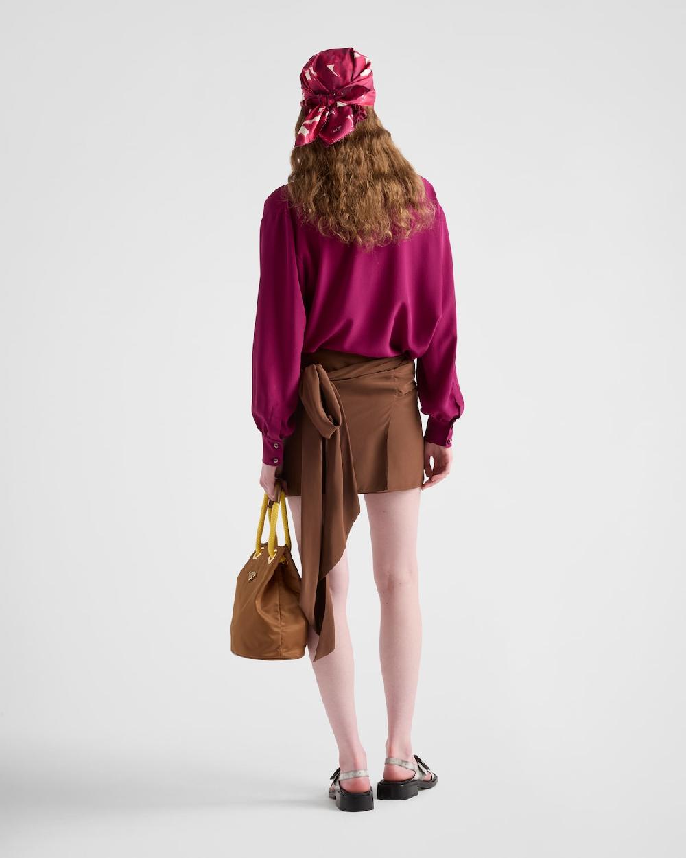 Prada Camisa de crepé Tienda de fábrica