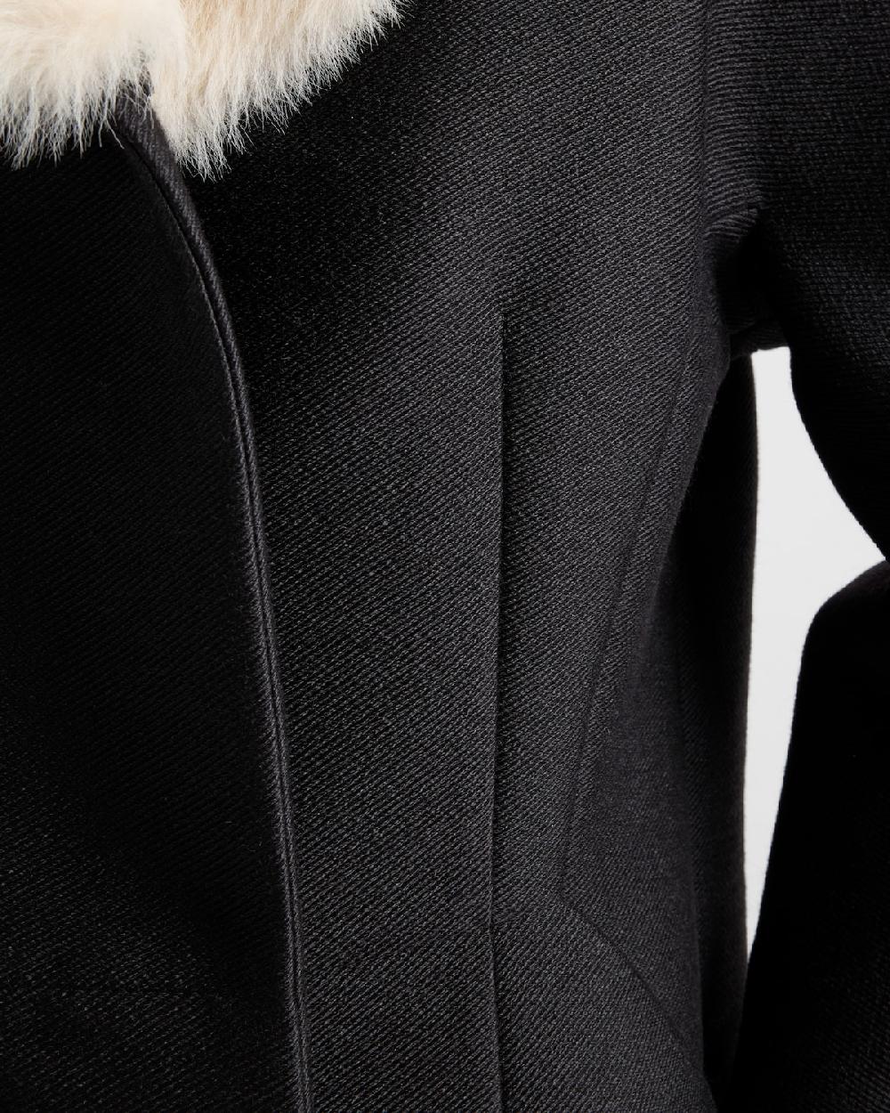 Prada Chaquetón de botonadura doble en sarga granité Última moda