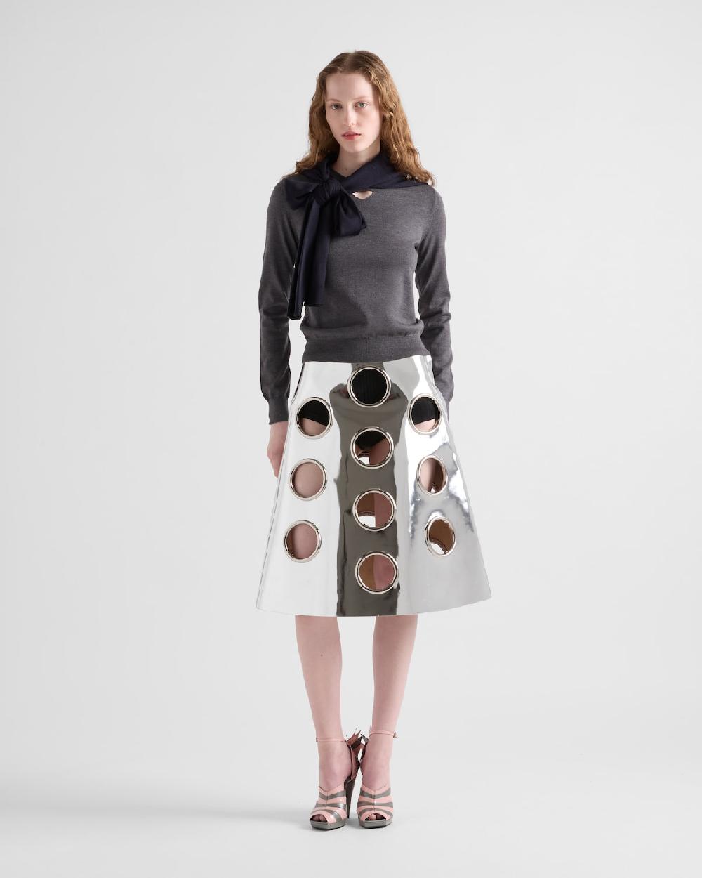 Prada Falda de piel brillante