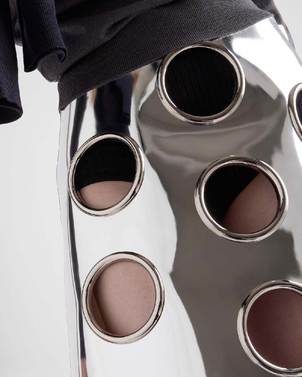 Prada Falda de piel brillante Ofertas de temporada
