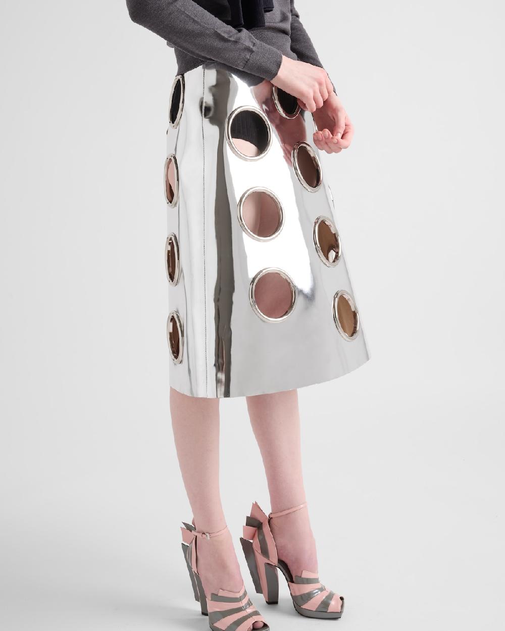 Prada Falda de piel brillante Ofertas de temporada