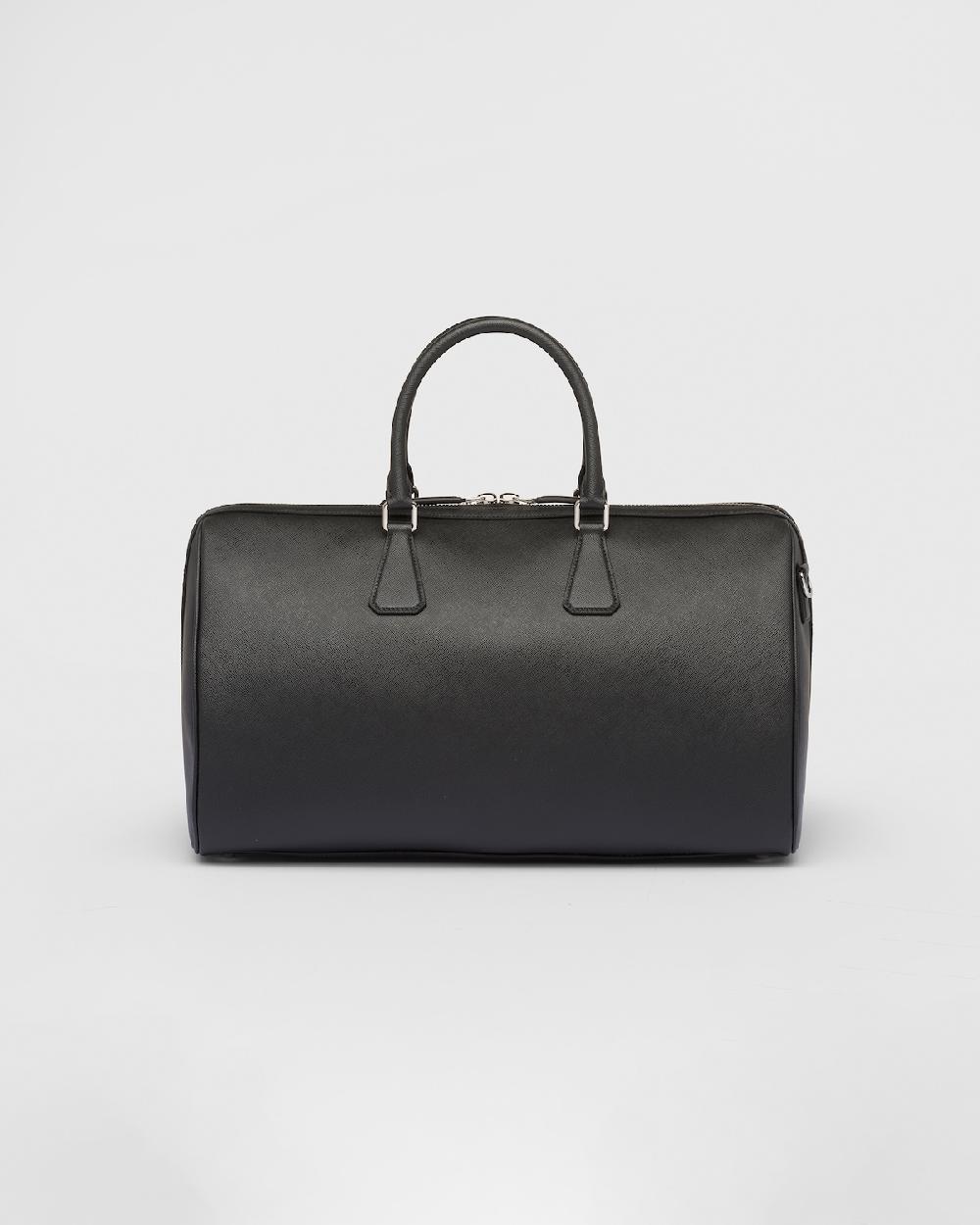 Prada Bolsa de viaje de piel Saffiano Envío internacional gratuito