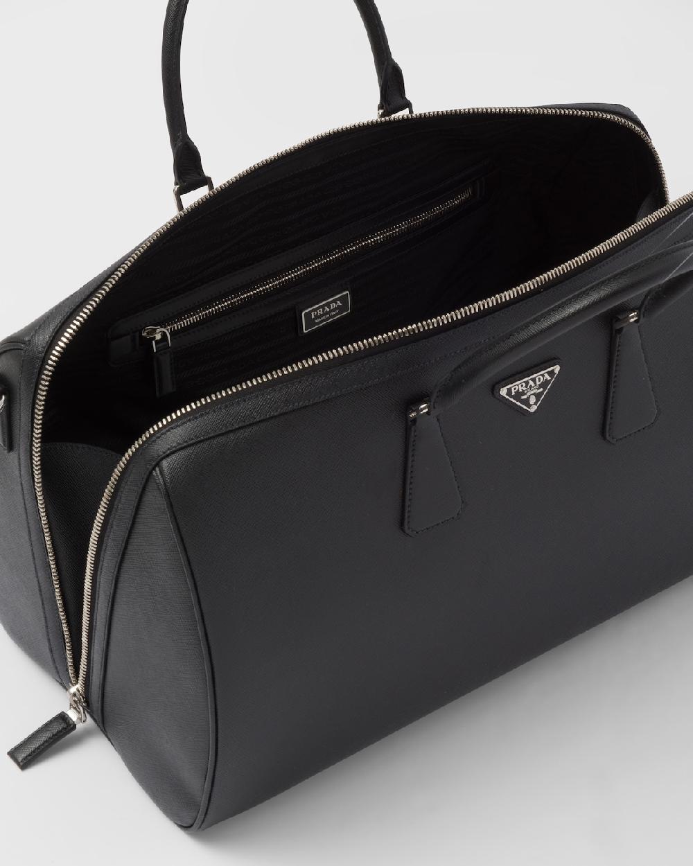Prada Bolsa de viaje de piel Saffiano Envío internacional gratuito