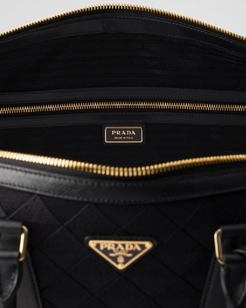 Prada Bolsa de viaje de tela bordada Limitado a 3 días
