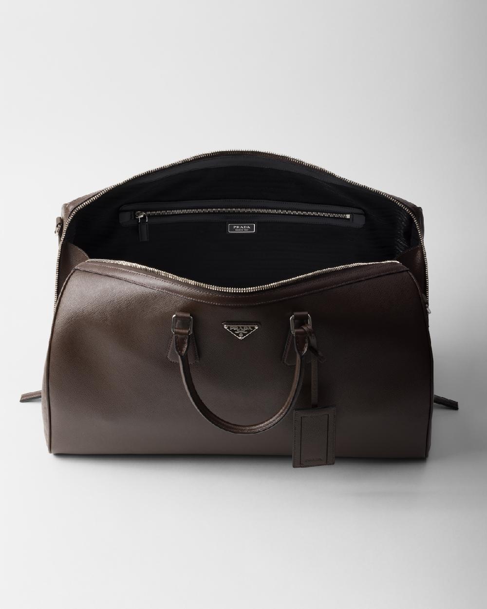 Prada Bolsa de lona en piel Saffiano En oferta