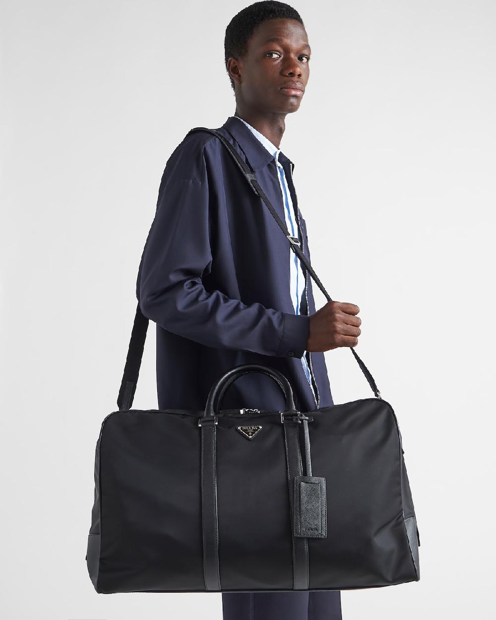 Prada Bolsa de lona en piel Saffiano y Re-Nylon