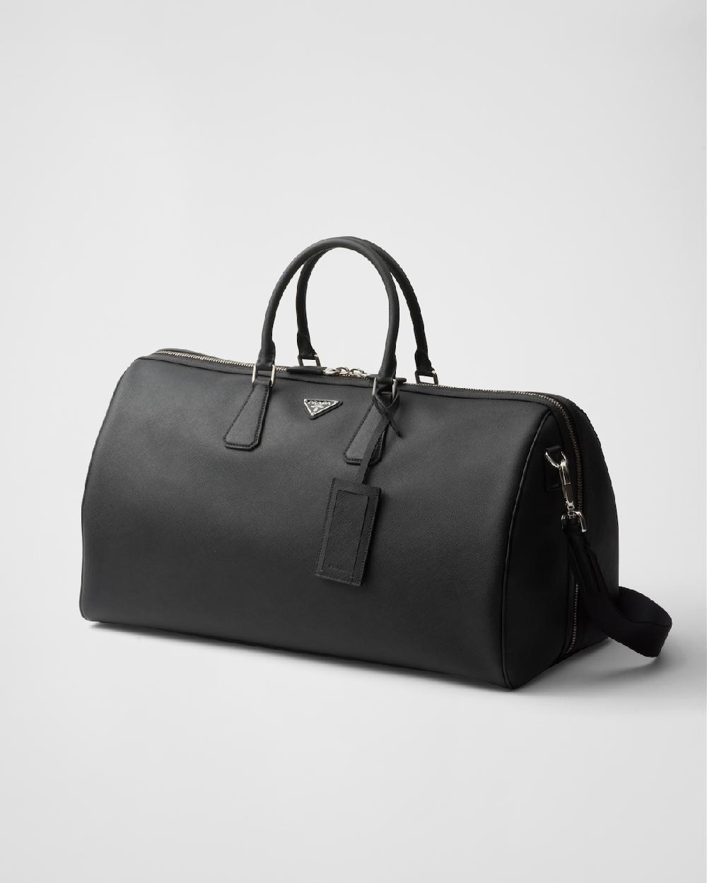 Prada Bolsa de lona en piel Saffiano Ofertas especiales