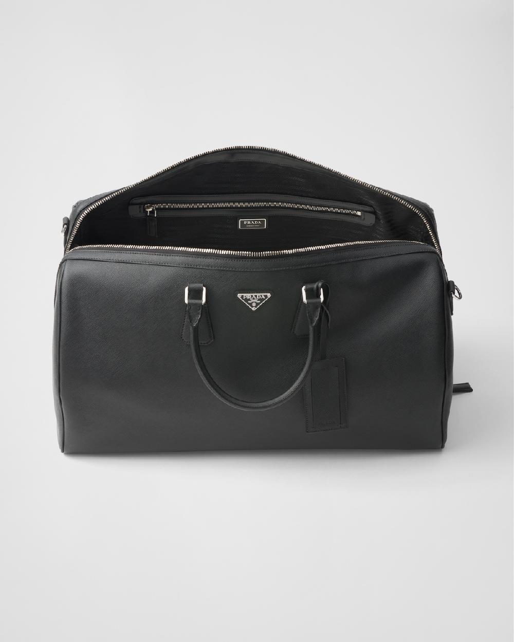 Prada Bolsa de lona en piel Saffiano Ofertas especiales