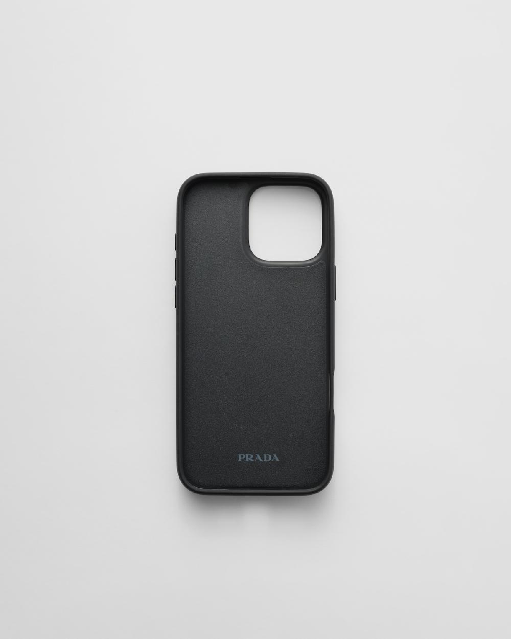 Prada Funda para iPhone 16 Pro Max de piel Saffiano En oferta