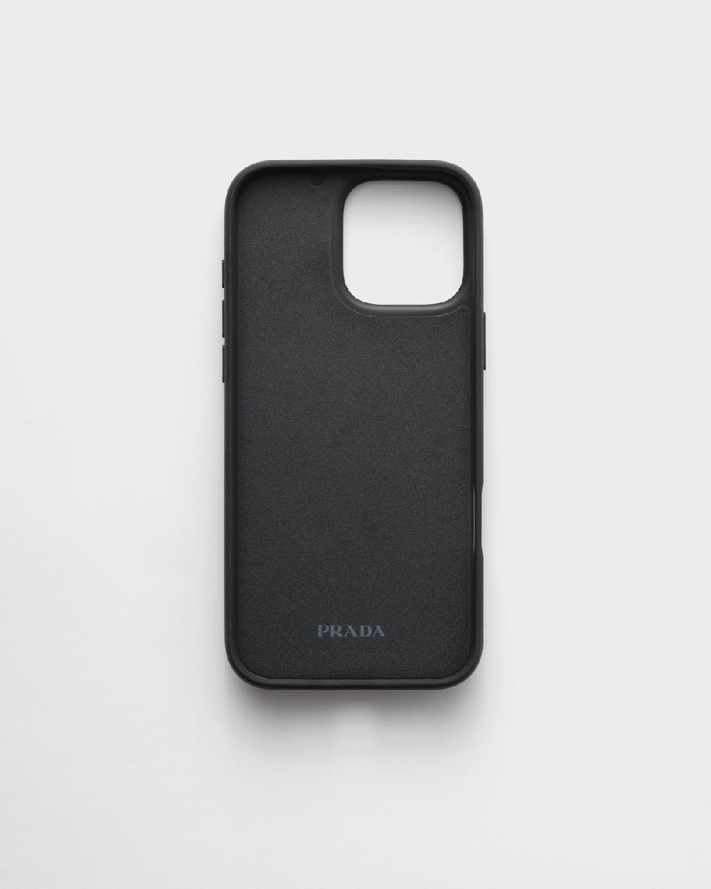 Prada Funda de piel Saffiano para iPhone 16 Pro Max Rebajas de fábrica