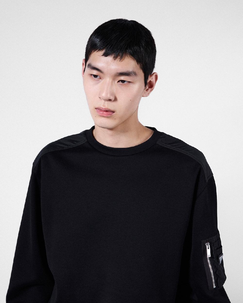 Prada Sudadera en felpa de algodón y Re-Nylon Envío internacional gratuito