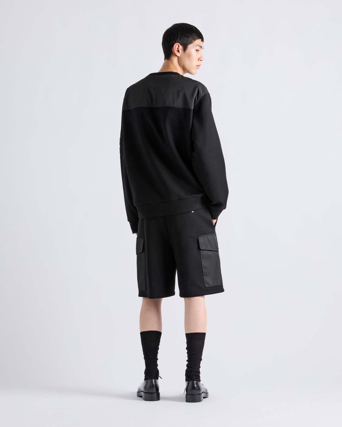 Prada Sudadera en felpa de algodón y Re-Nylon Envío internacional gratuito