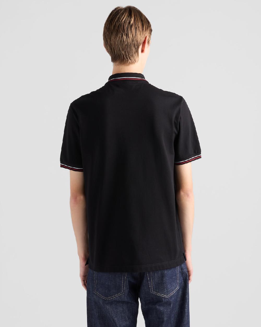 Prada Polo de manga corta en piqué Descuentos del mes