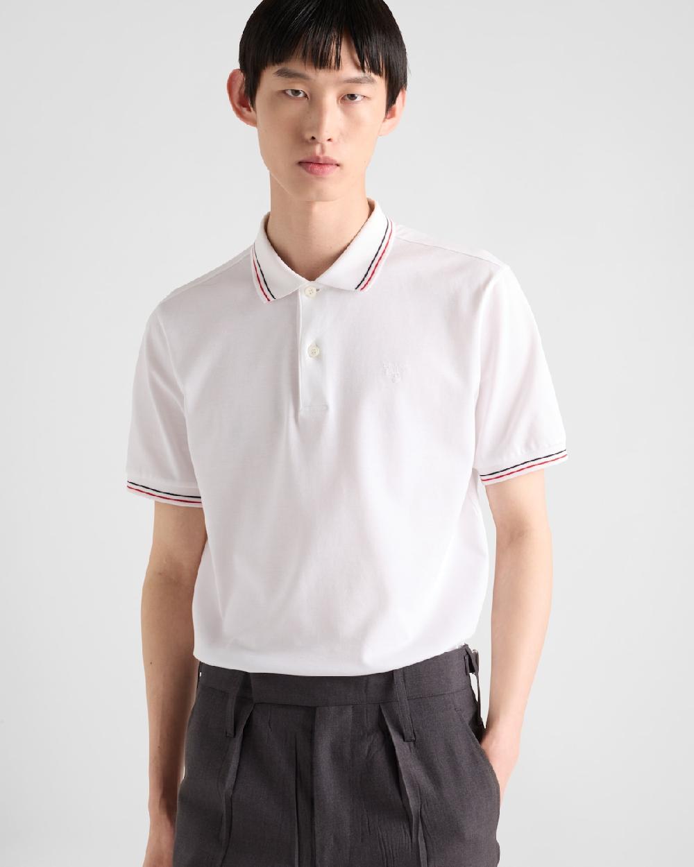 Prada Polo de manga corta en piqué Oferta exclusiva