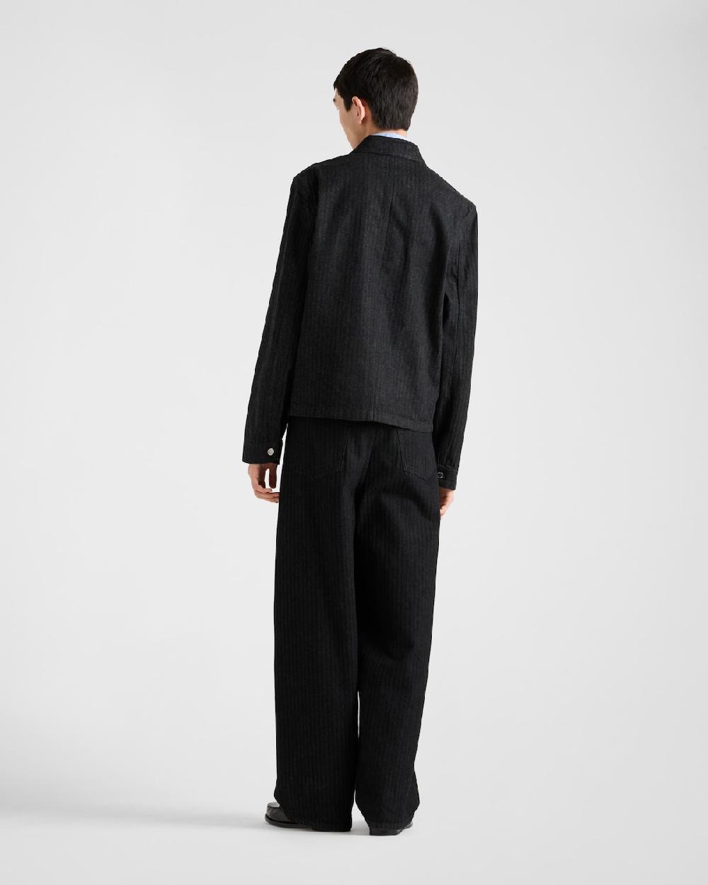 Prada Cazadora estilo sobrecamisa de tejido vaquero en chevrón Descuento por venta flash
