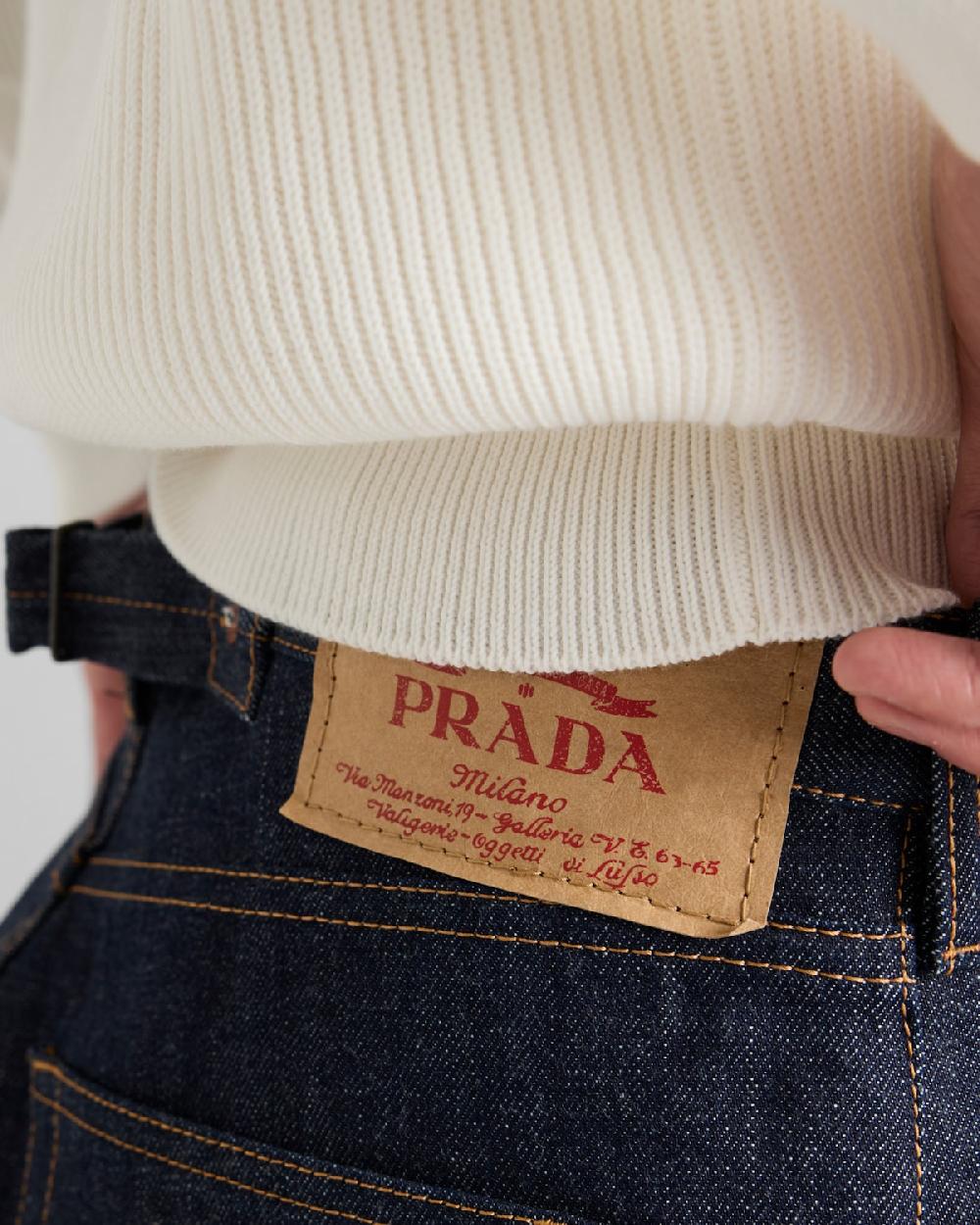 Prada Jersey de algodón con cuello redondo Grandes ahorros