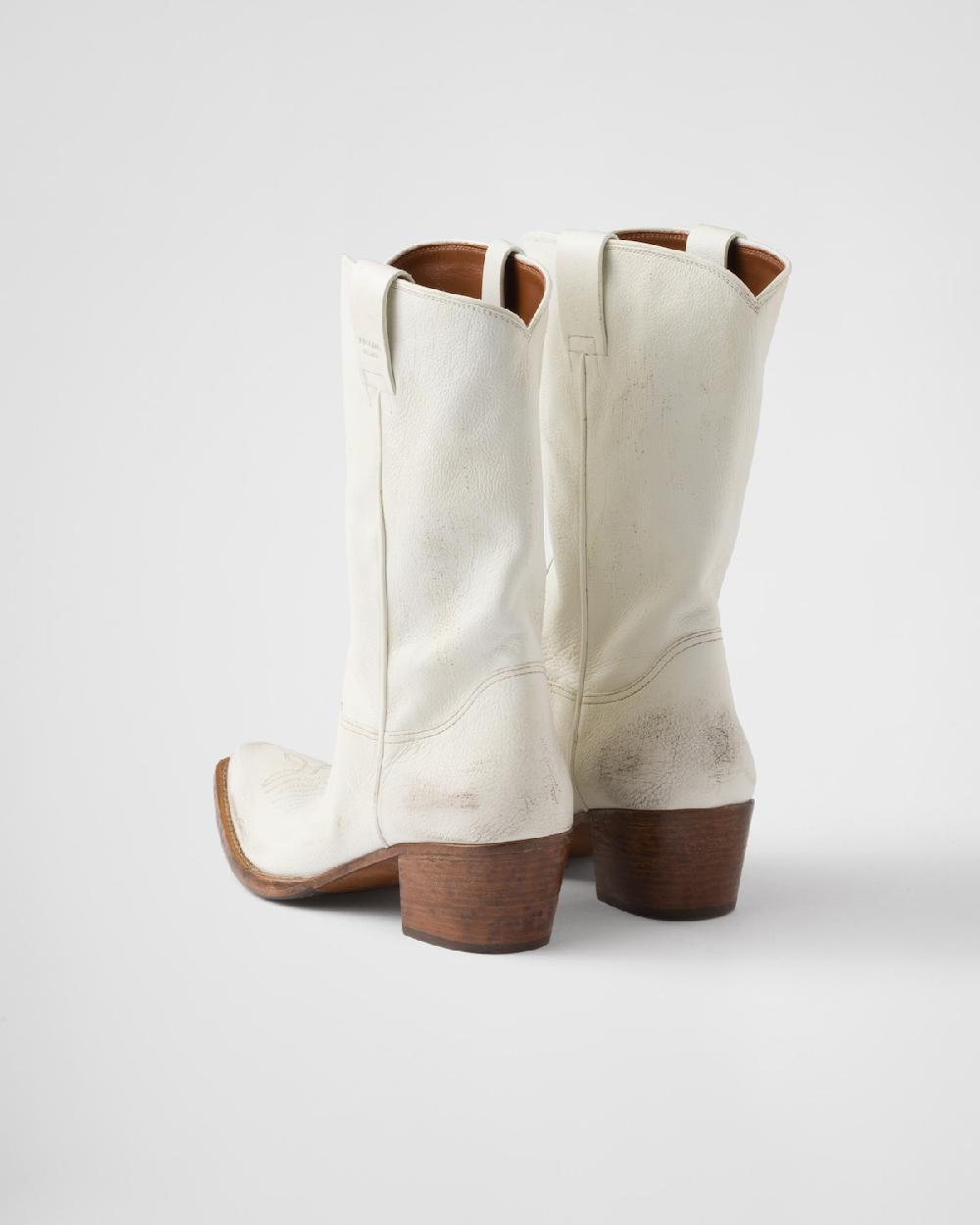 Prada Botas de piel Grandes descuentos