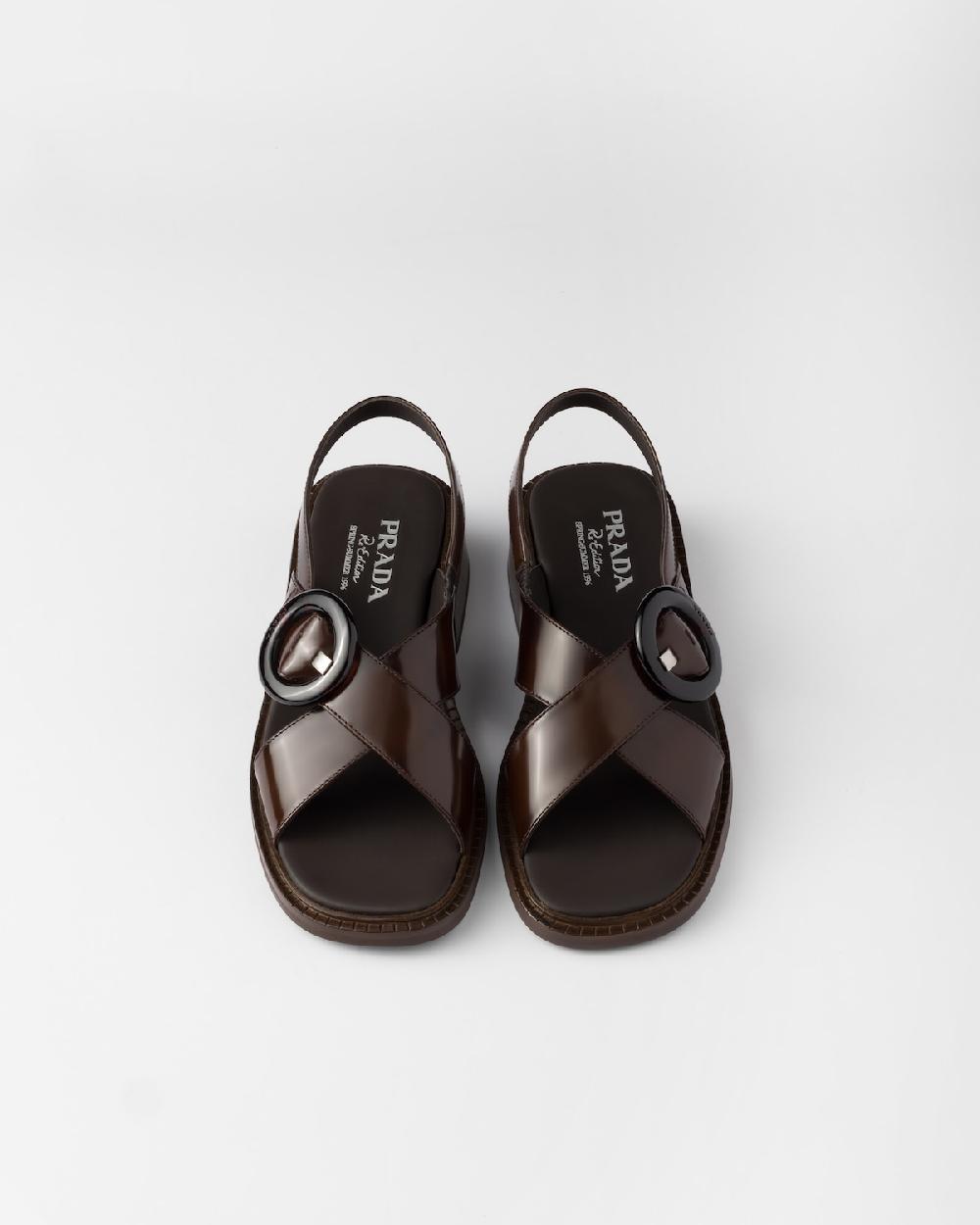 Prada Sandalias de piel cepillada con hebilla Ahorra y exporta